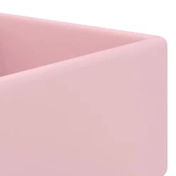 vidaXL Lavabo lujoso cuadrado rebosadero cerámica 41x41 cm rosa mate New