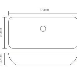 vidaXL Fontanería-Lavabo lujoso rectangular ceráminca 71x39 cm