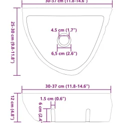vidaXL Fontanería-Lavabo montado en la pared Gris 37 x 30 x 12 cm Piedra de río