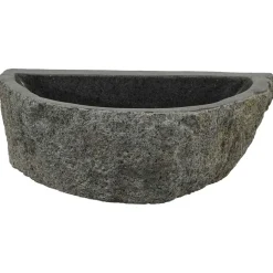 vidaXL Fontanería-Lavabo montado en la pared Gris 37 x 30 x 12 cm Piedra de río