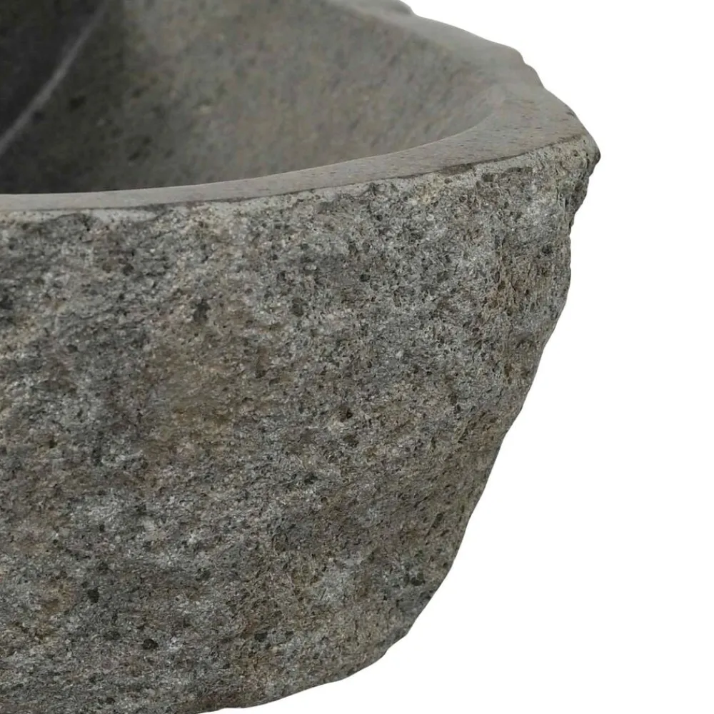 vidaXL Fontanería-Lavabo montado en la pared Gris 37 x 30 x 12 cm Piedra de río