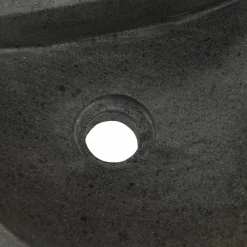 vidaXL Fontanería-Lavabo montado en la pared Gris 37 x 30 x 12 cm Piedra de río
