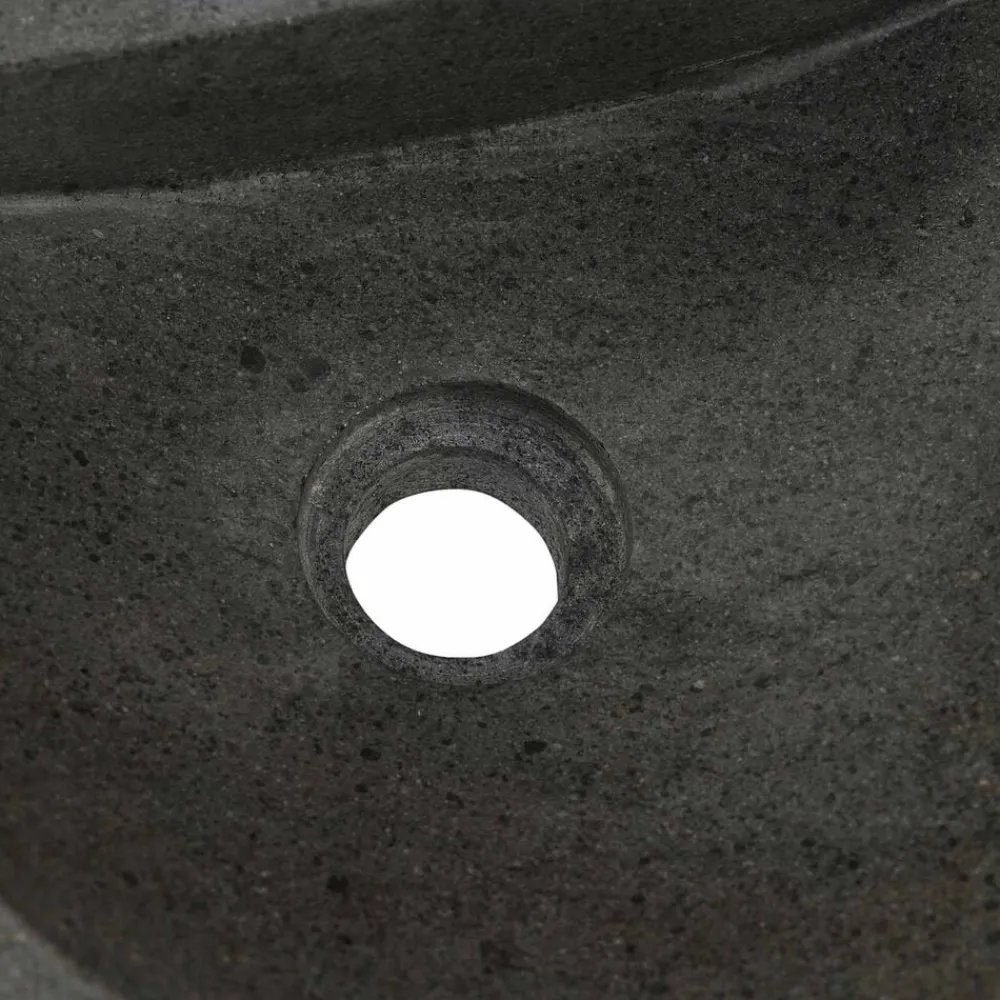 vidaXL Fontanería-Lavabo montado en la pared Gris 37 x 30 x 12 cm Piedra de río