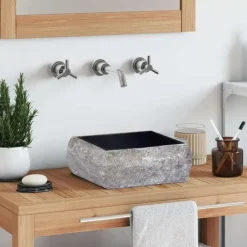 vidaXL Fontanería-Lavabo mármol 30x30x13 cm