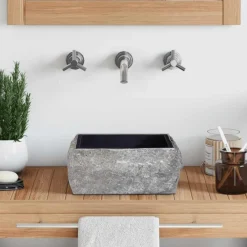 vidaXL Fontanería-Lavabo mármol 30x30x13 cm
