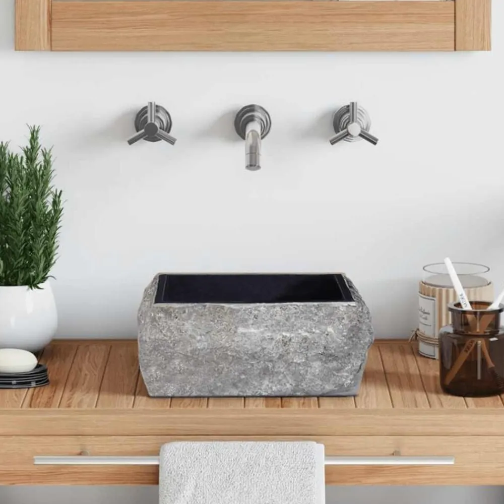 vidaXL Fontanería-Lavabo mármol 30x30x13 cm