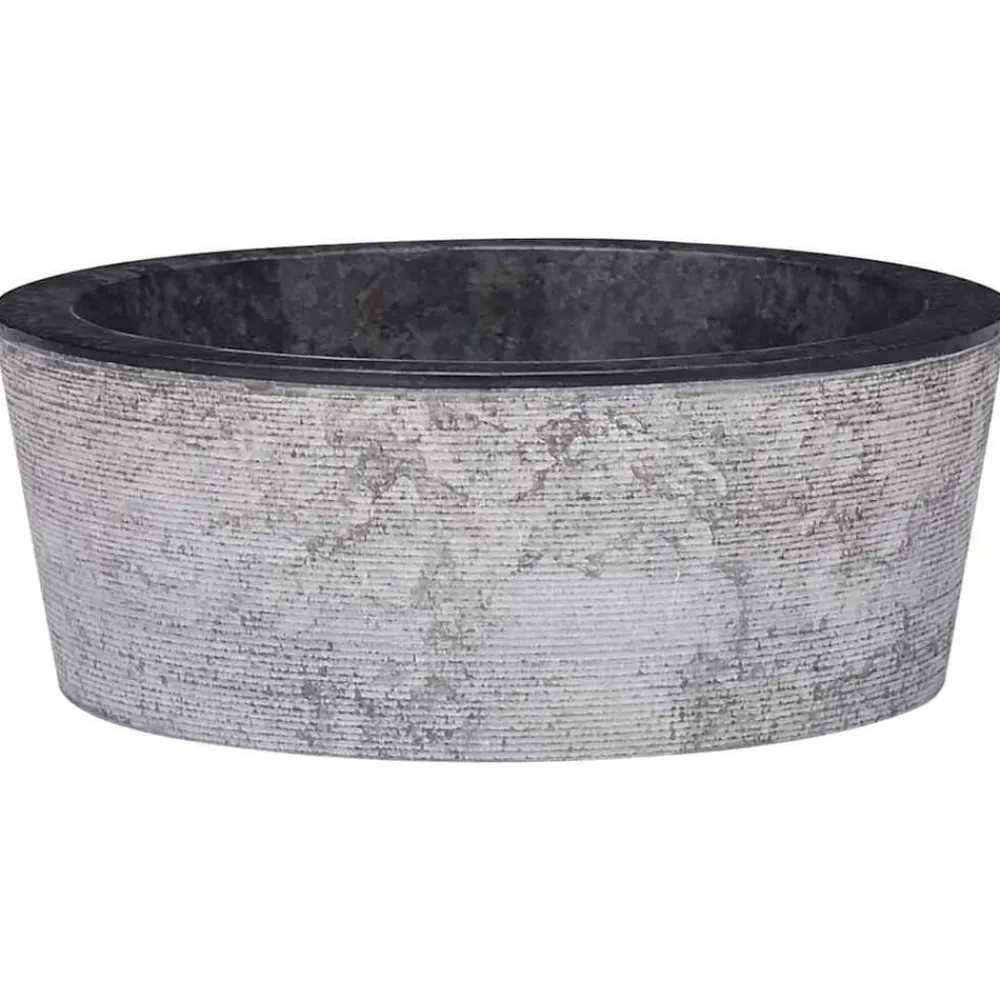 vidaXL Fontanería-Lavabo mármol Ø40x15 cm