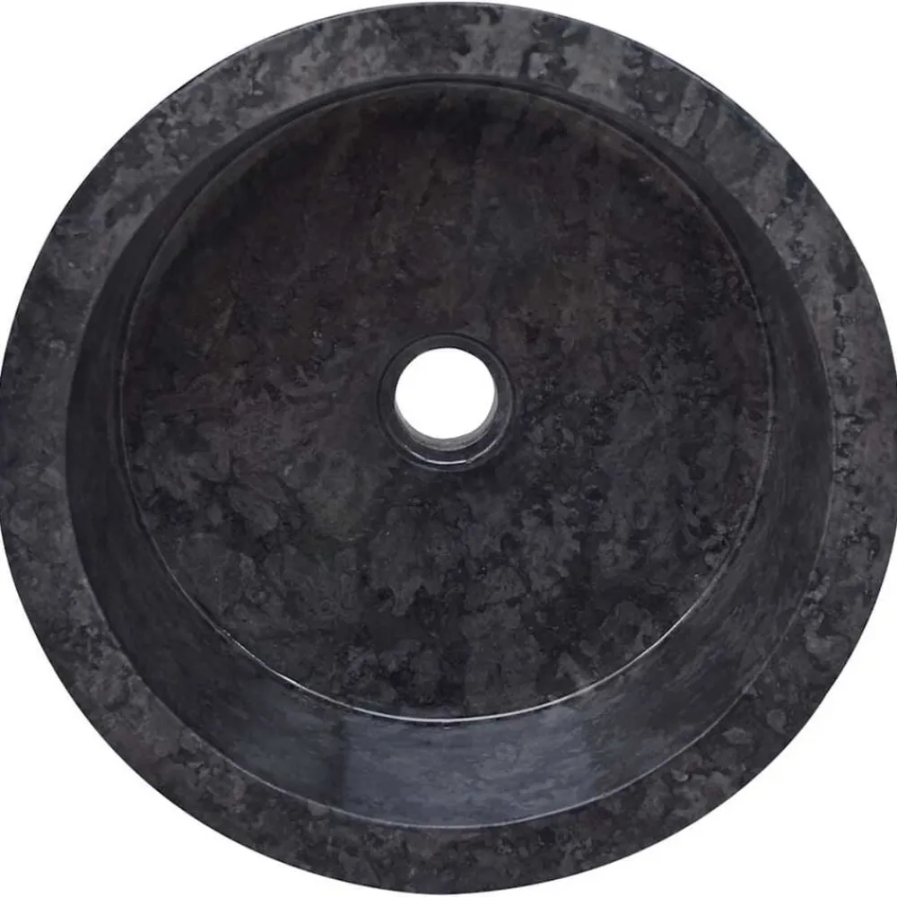 vidaXL Fontanería-Lavabo mármol Ø40x15 cm