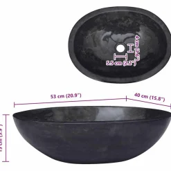 vidaXL Fontanería-Lavabo mármol 53x40x15 cm