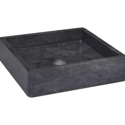 vidaXL Lavabo mármol 40x40x10 cm Negro Clearance