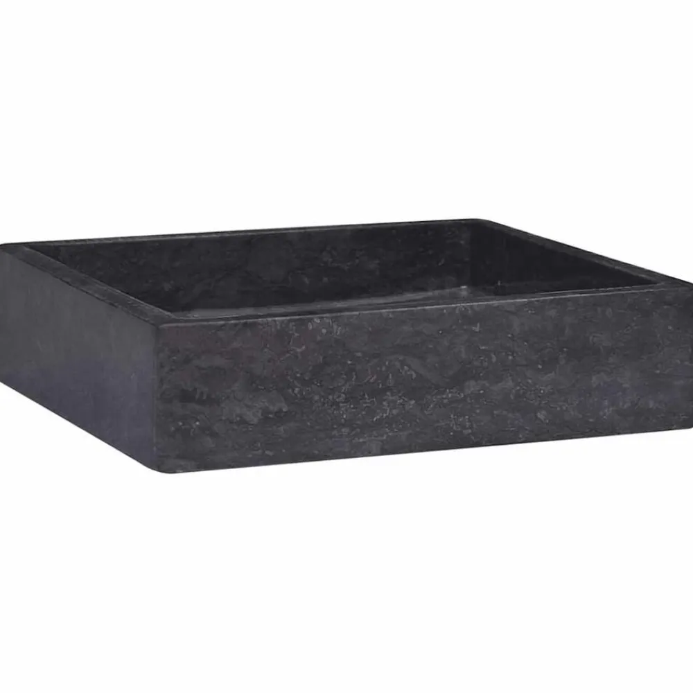 vidaXL Lavabo mármol 40x40x10 cm Negro Clearance