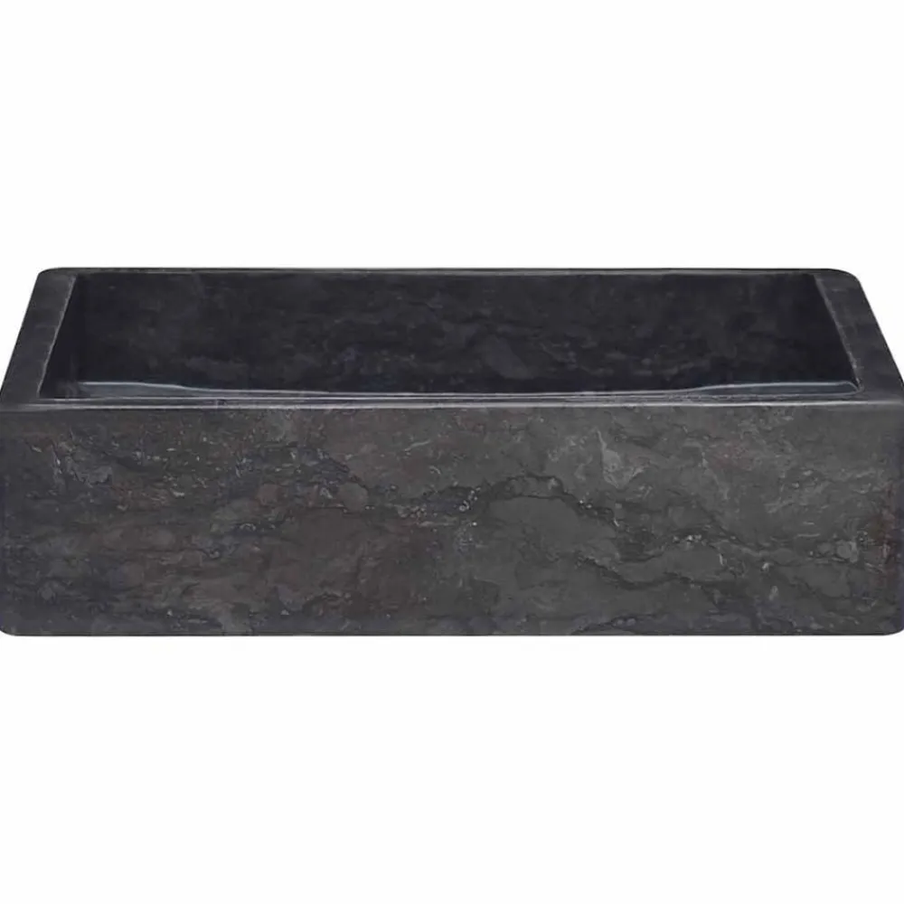 vidaXL Lavabo mármol 40x40x10 cm Negro Clearance