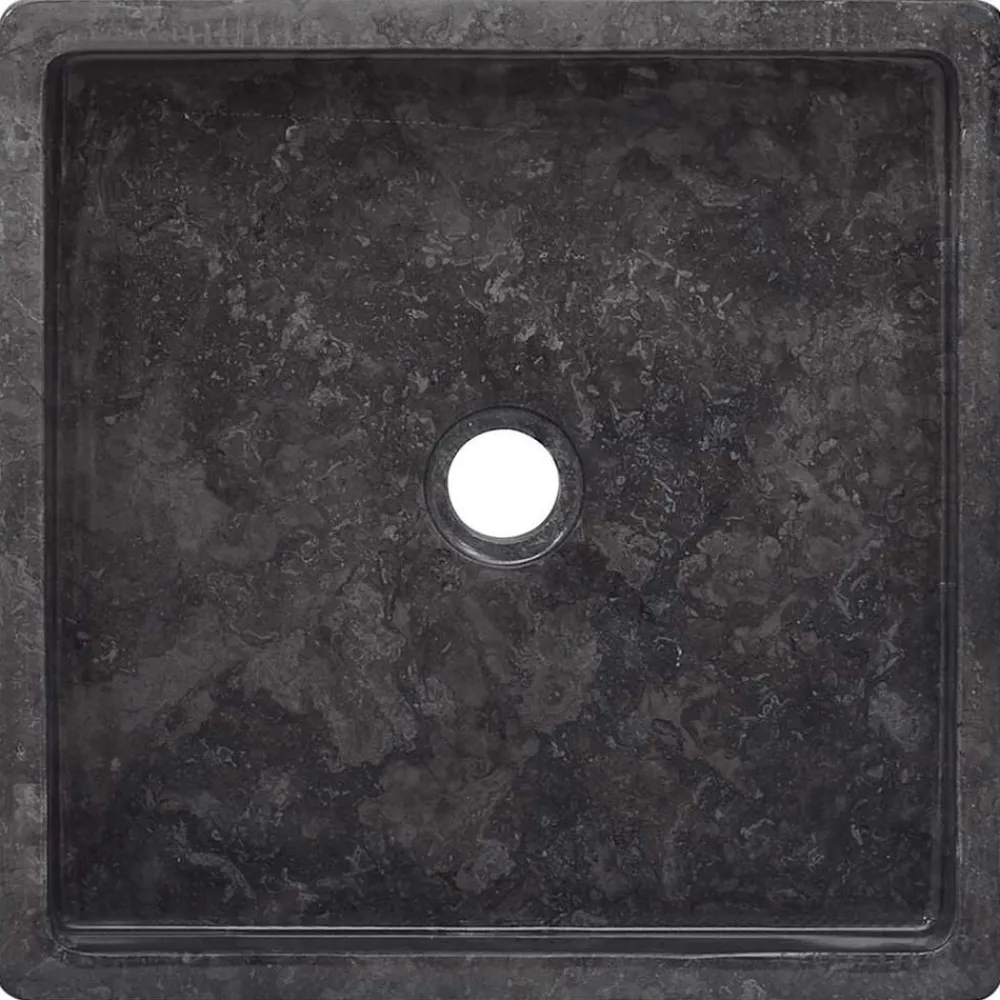 vidaXL Lavabo mármol 40x40x10 cm Negro Clearance