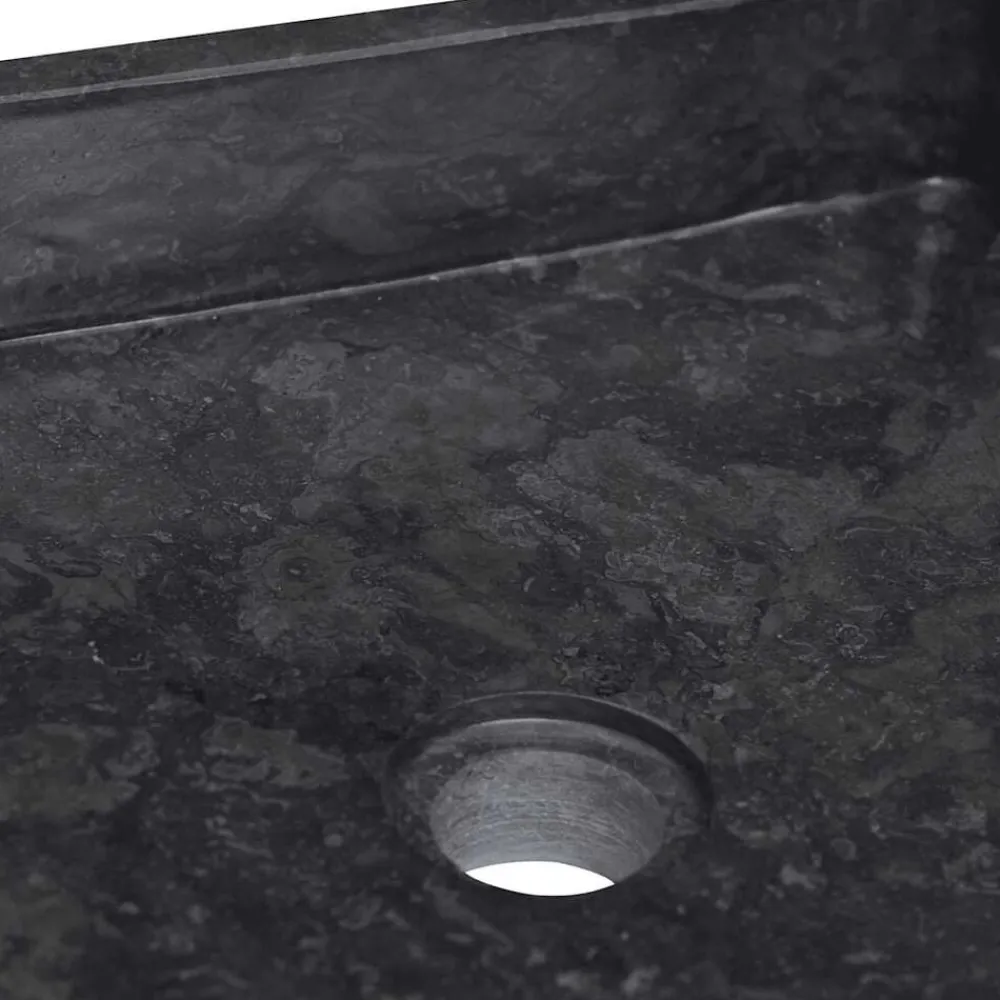 vidaXL Lavabo mármol 40x40x10 cm Negro Clearance