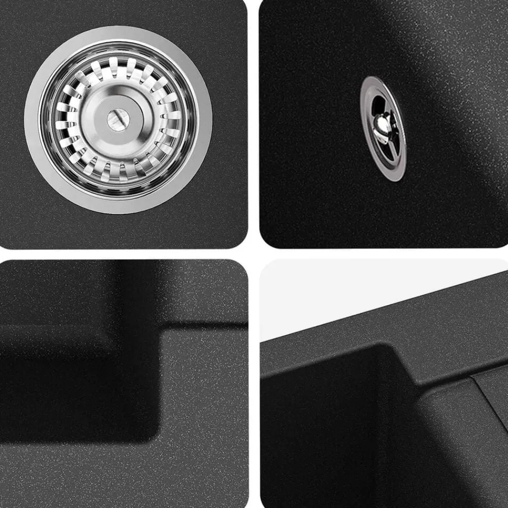vidaXL Fontanería-Lavabo 780 x 500 mm 80% Cuarzo y 20% Resina