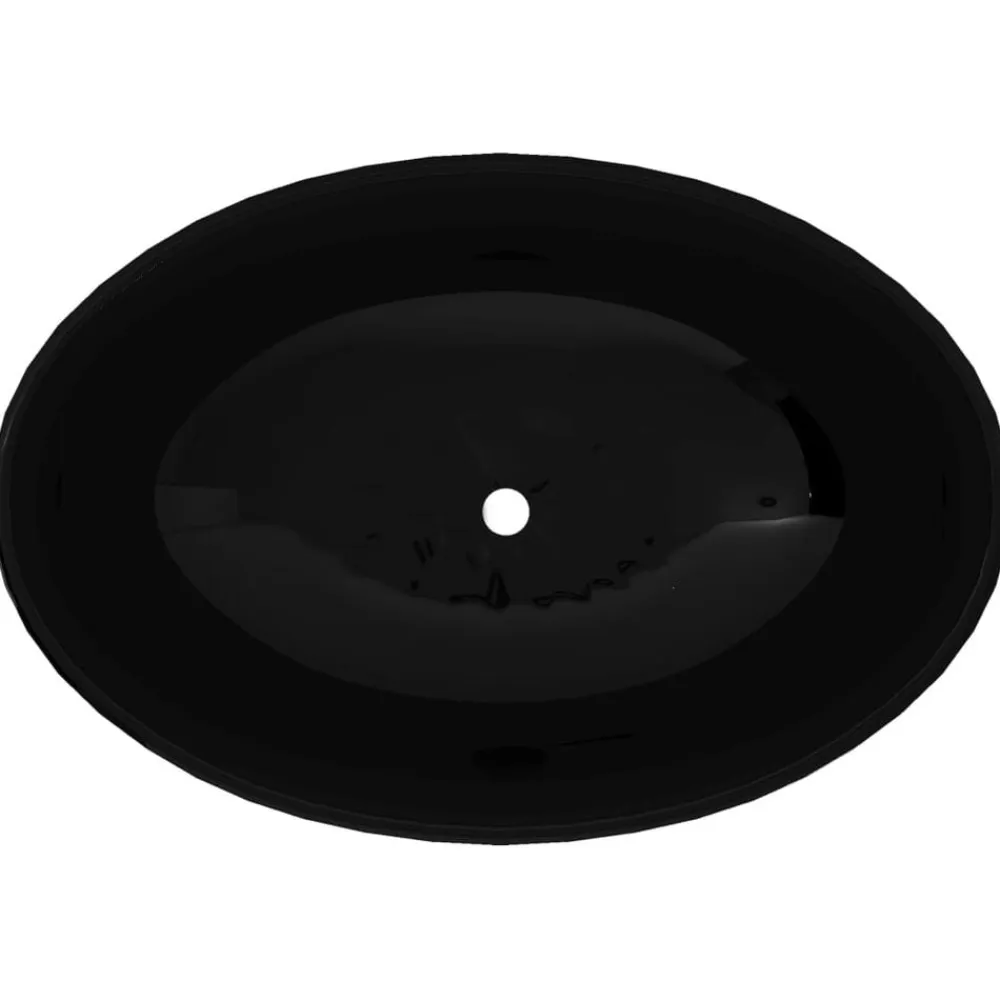 vidaXL Fontanería-Lavabo ovalado de cerámica 40x33 cm