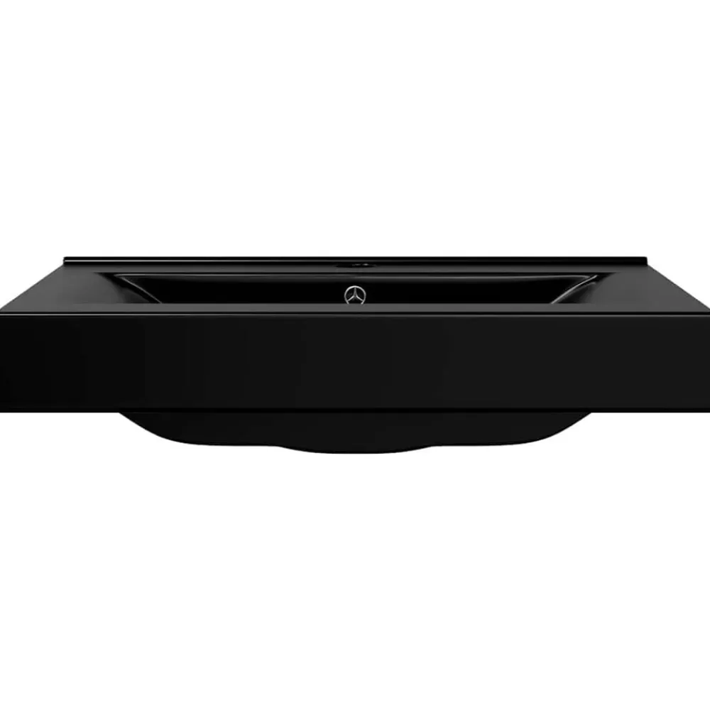 vidaXL Lavabo rectangular cerámica orificio de grifo 60x46 cm Negro New