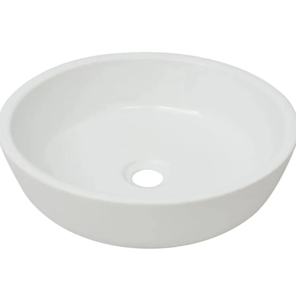 vidaXL Fontanería-Lavabo redondo de cerámica 42x12 cm