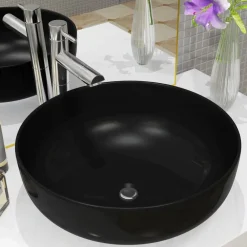 vidaXL Fontanería-Lavabo redondo de cerámica 41,5x13,5 cm