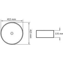 vidaXL Fontanería-Lavabo redondo de cerámica 41,5x13,5 cm