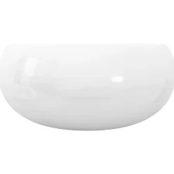 vidaXL Lavabo redondo de cerámica 40x15 cm Blanco Clearance