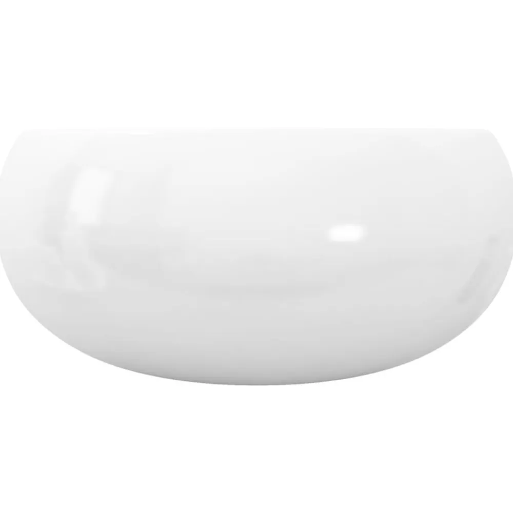 vidaXL Lavabo redondo de cerámica 40x15 cm Blanco Clearance