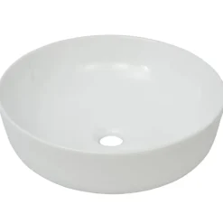 vidaXL Lavabo redondo de cerámica 41,5x13,5 cm Blanco New