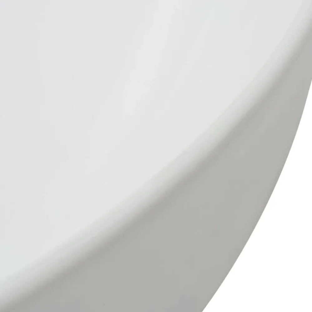 vidaXL Lavabo redondo de cerámica 41,5x13,5 cm Blanco New