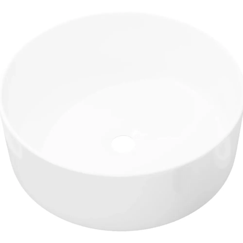 vidaXL Fontanería-Lavabo redondo de cerámica 40x15 cm