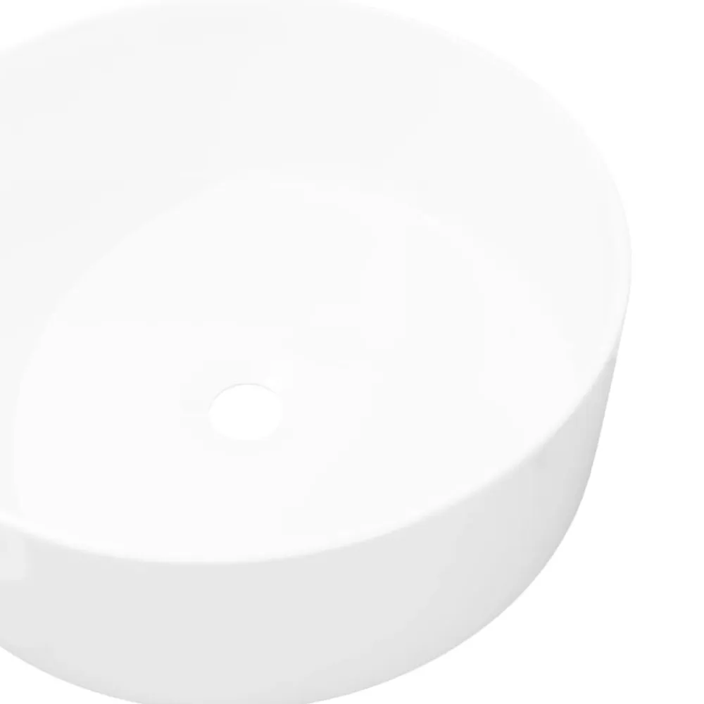 vidaXL Fontanería-Lavabo redondo de cerámica 40x15 cm