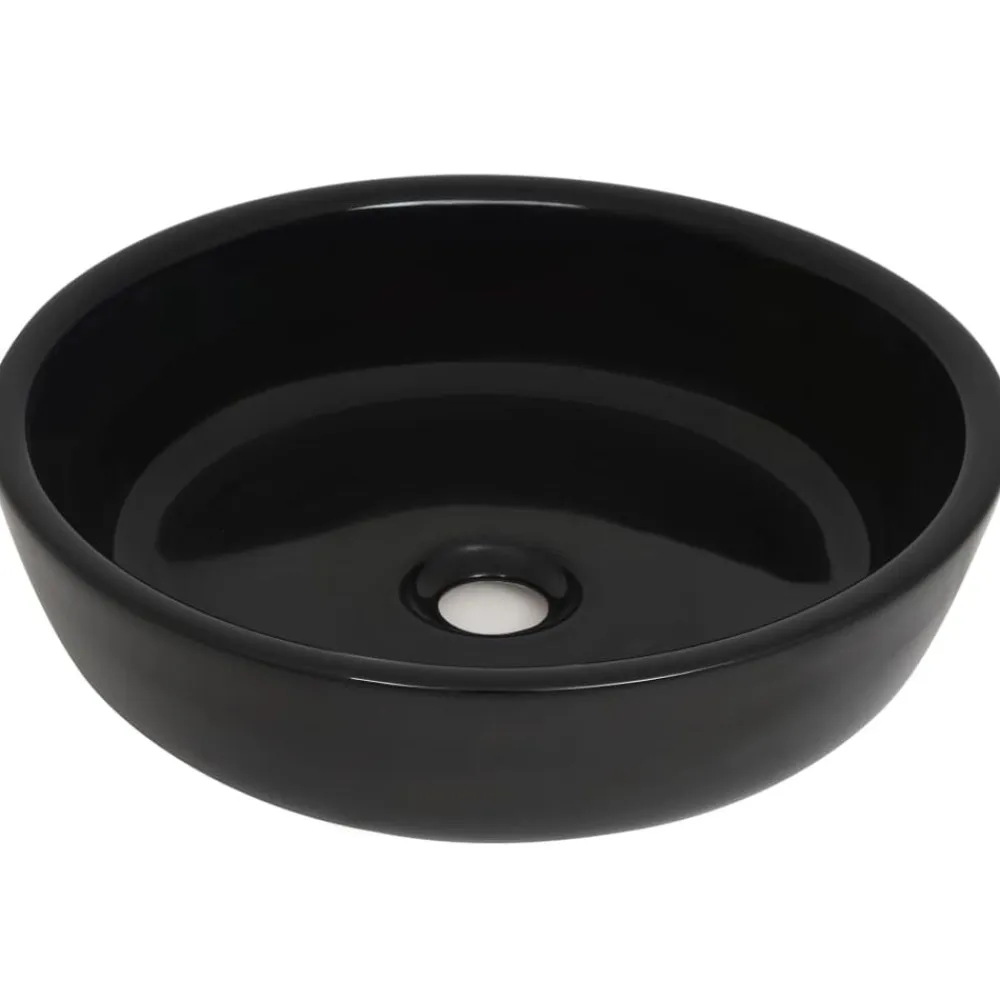 vidaXL Fontanería-Lavabo redondo de cerámica 42x12 cm