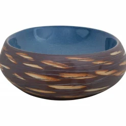 vidaXL Lavabo sobre encimera ovalado cerámica marrón y azul 59x40x15cm Azul y marr&oacute;n