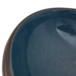 vidaXL Lavabo sobre encimera ovalado cerámica marrón y azul 59x40x15cm Azul y marr&oacute;n