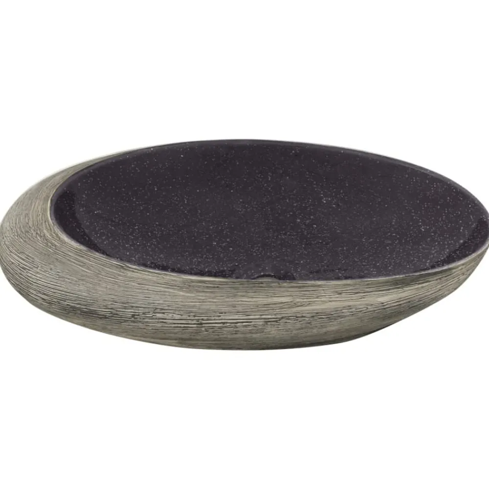 vidaXL Lavabo sobre encimera ovalado cerámica gris 59x40x14 cm Morado Online
