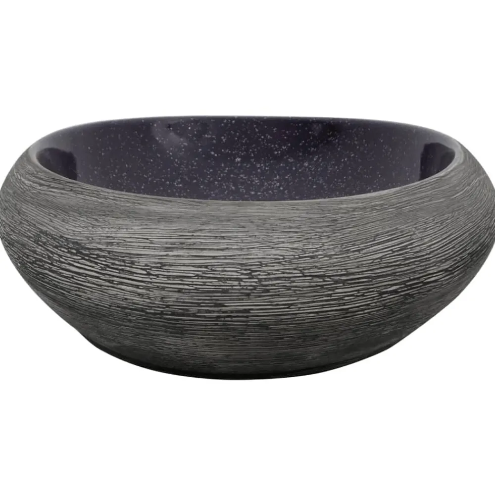 vidaXL Lavabo sobre encimera ovalado cerámica gris 59x40x14 cm Morado Online