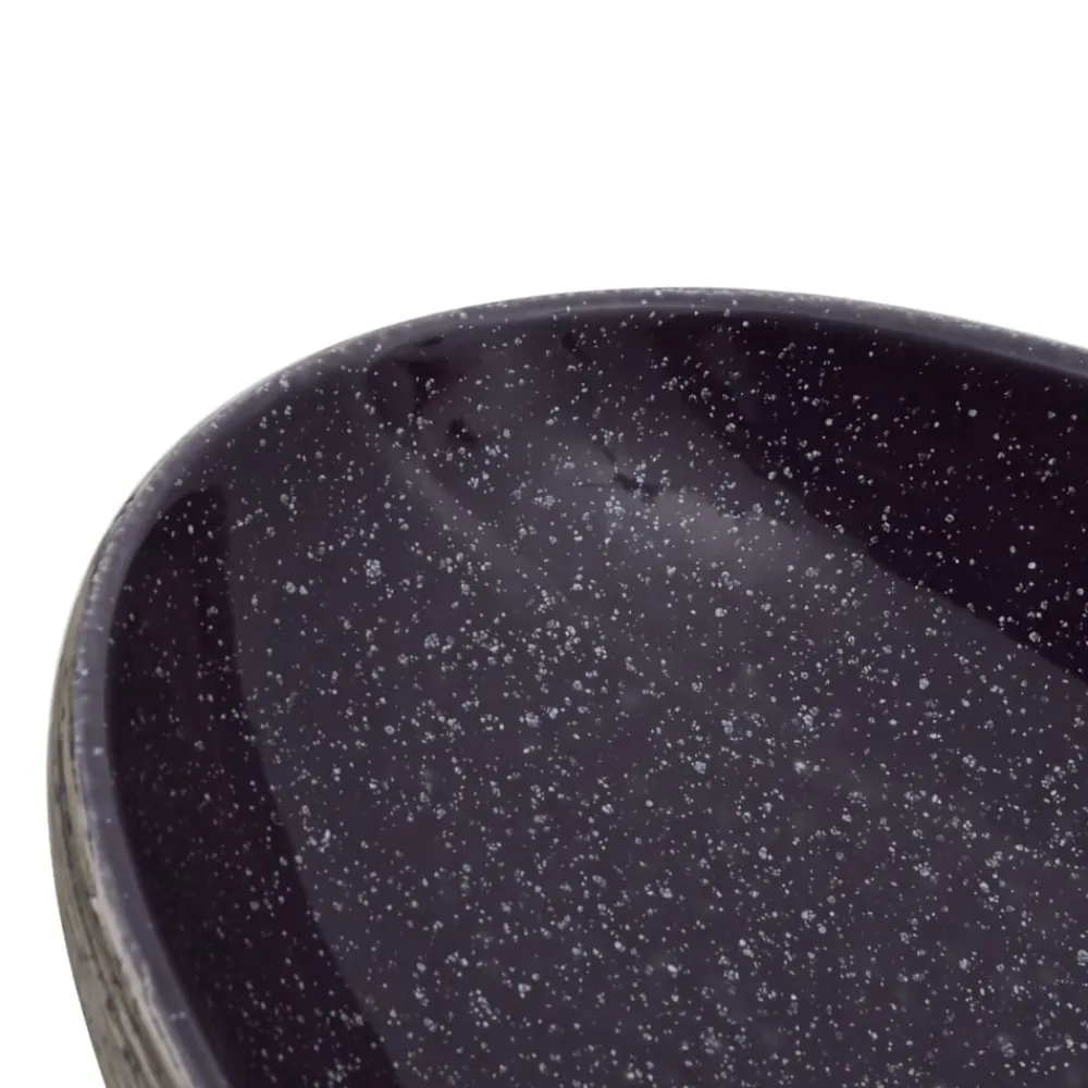vidaXL Lavabo sobre encimera ovalado cerámica gris 59x40x14 cm Morado Online