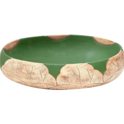 vidaXL Lavabo sobre encimera ovalado cerámica verde marrón 59x40x15 cm Marr&oacute;n y verde Online
