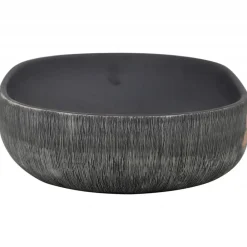 vidaXL Lavabo sobre encimera ovalado cerámica gris y negro 59x40x14 cm Gris y marrón Online