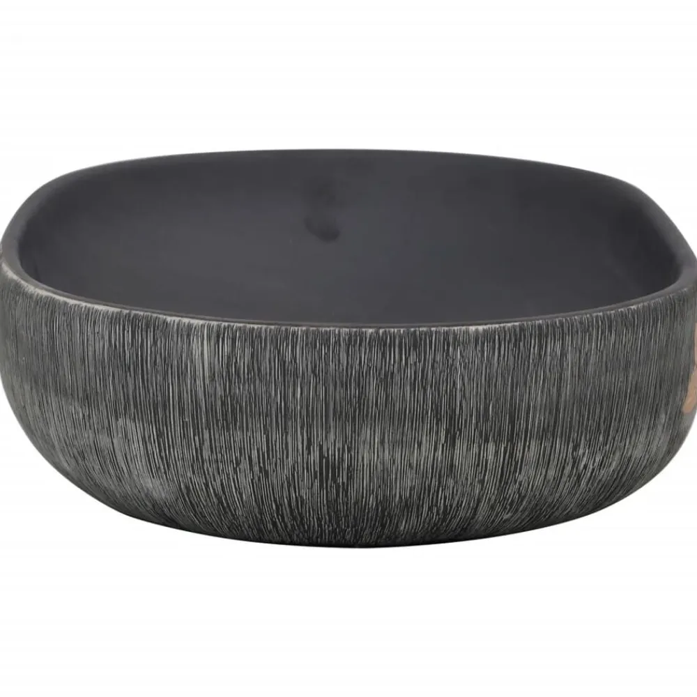 vidaXL Lavabo sobre encimera ovalado cerámica gris y negro 59x40x14 cm Gris y marrón Online