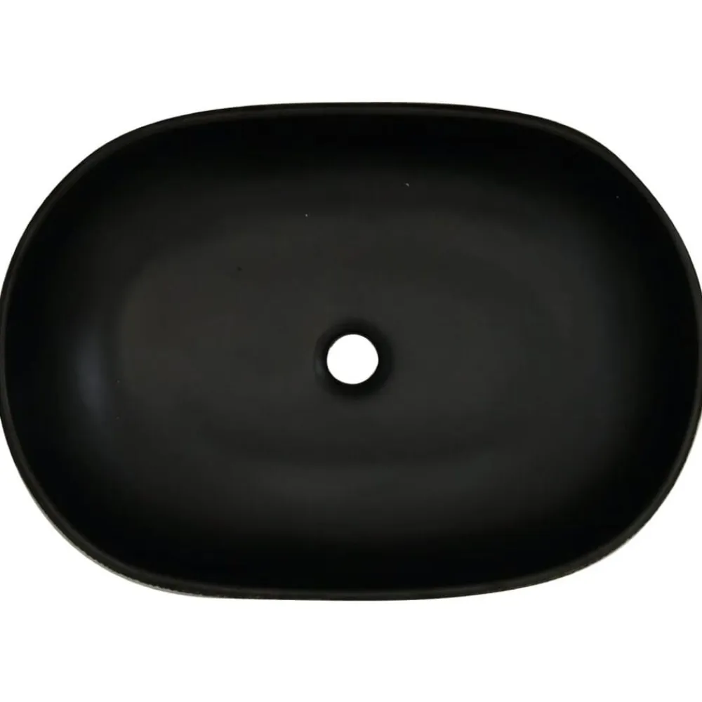 vidaXL Lavabo sobre encimera ovalado cerámica gris y negro 59x40x14 cm Gris y marrón Online