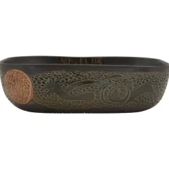 vidaXL Lavabo sobre encimera rectangular cerámica 48x37,5x13,5cm Negro Outlet