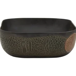 vidaXL Lavabo sobre encimera rectangular cerámica 48x37,5x13,5cm Negro Outlet