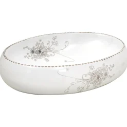 vidaXL Lavabo sobre encimera ovalado cerámica 59x40x15 cm Blanco Clearance