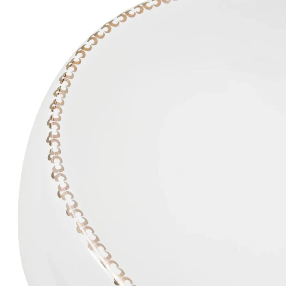 vidaXL Lavabo sobre encimera ovalado cerámica 59x40x15 cm Blanco Clearance