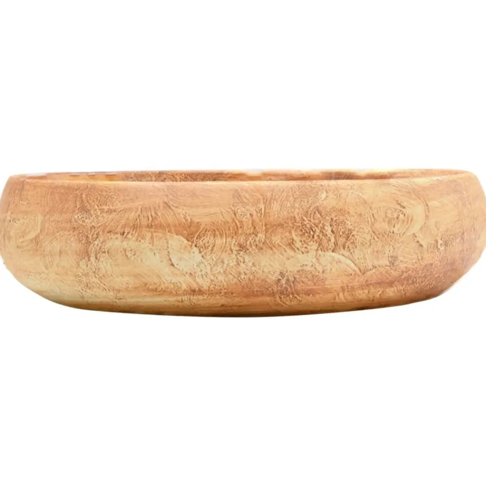 vidaXL Fontanería-Lavabo sobre encimera ovalado cerámica marrón 59x40x15 cm
