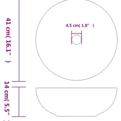 vidaXL Fontanería-Lavabo sobre encimera redondo cerámica blanco y azul Φ41x14 cm