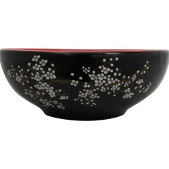 vidaXL Lavabo sobre encimera redondo cerámica rojo y negro Φ41x14 cm Negro y rojo Sale