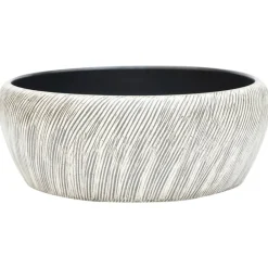 vidaXL Lavabo sobre encimera redondo cerámica Φ41x14 cm Negro y gris