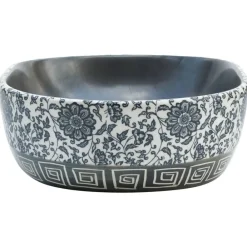 vidaXL Lavabo sobre encimera ovalado cerámica 47x33x13 cm Negro y azul