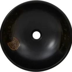 vidaXL Lavabo sobre encimera redondo cerámica Φ41x14 cm Negro Hot